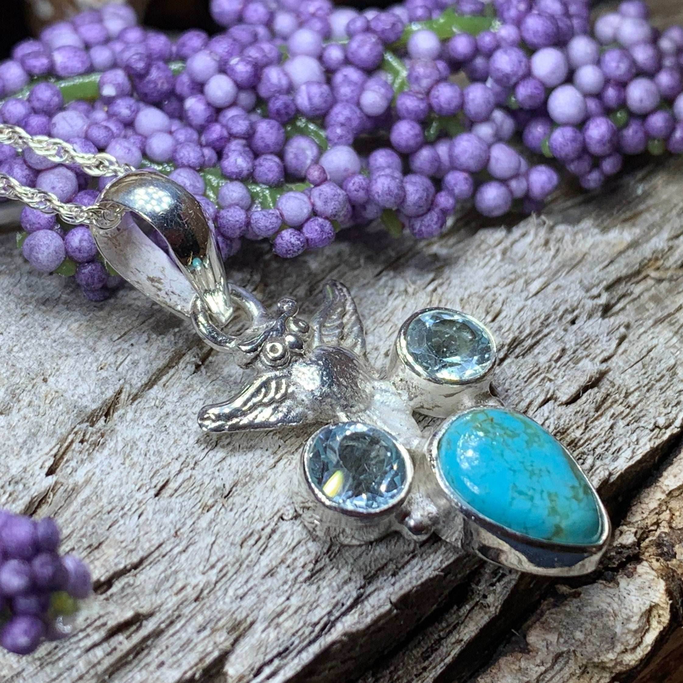 Blue Sky Owl Necklace - 18