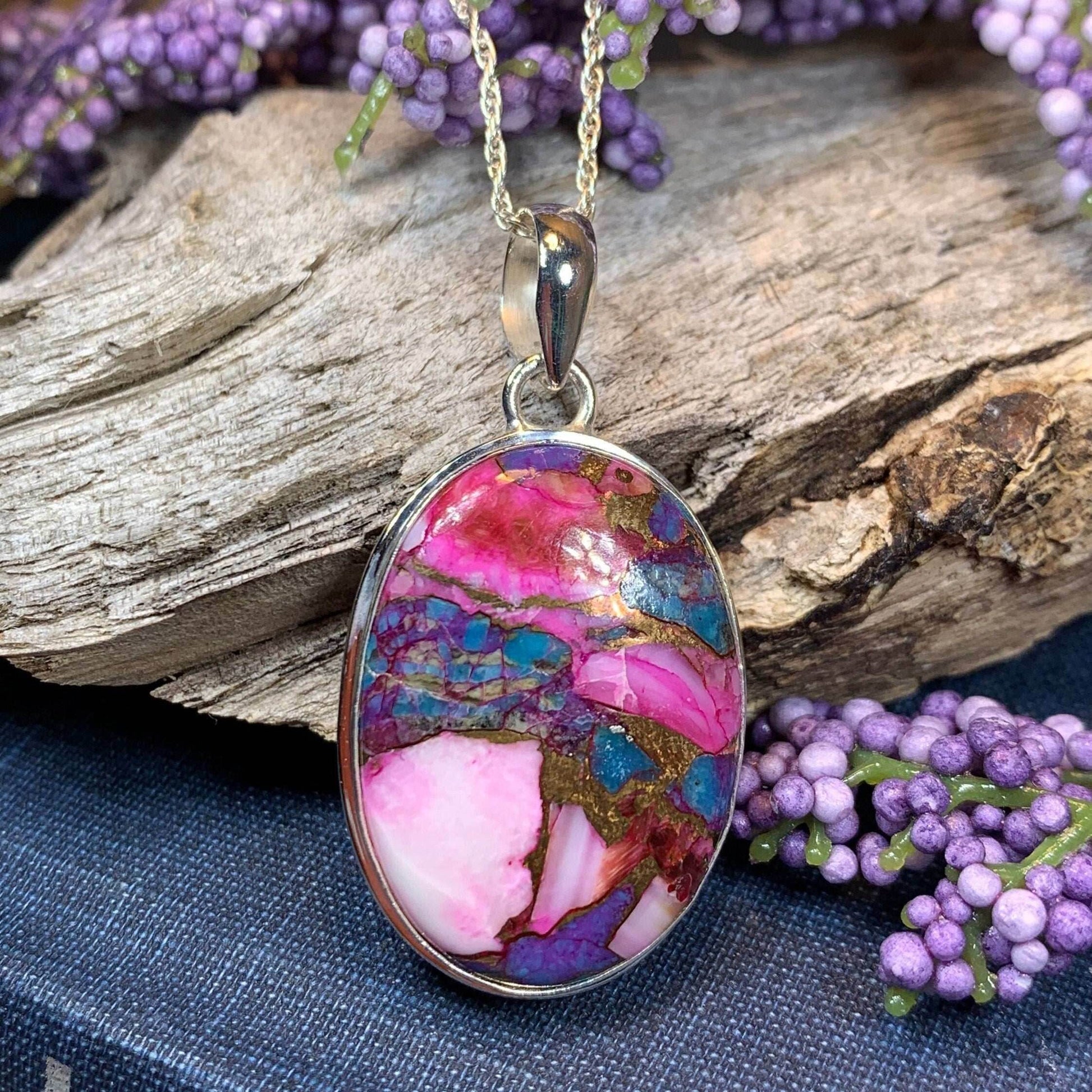 Pink Sunset Copper Turquoise Necklace - 18 / Square
