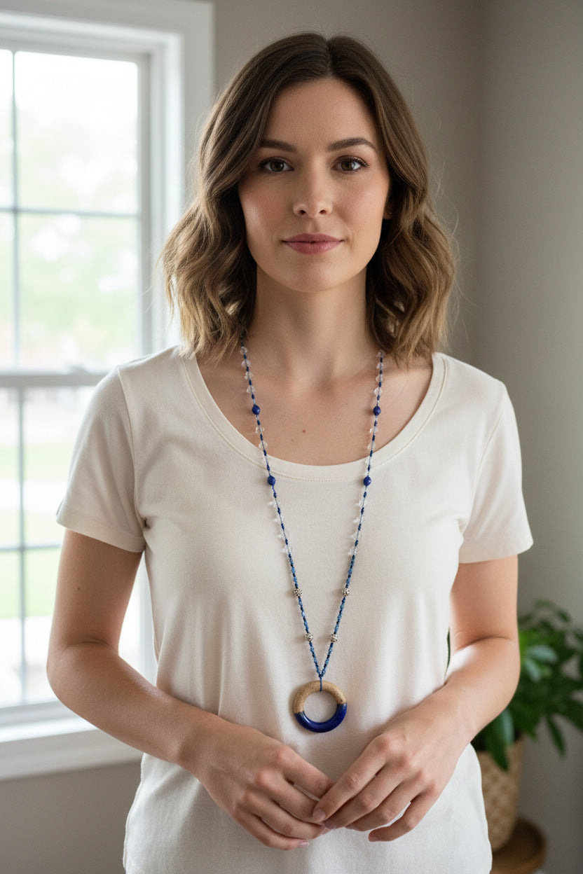 Coastal Blues Long Necklace