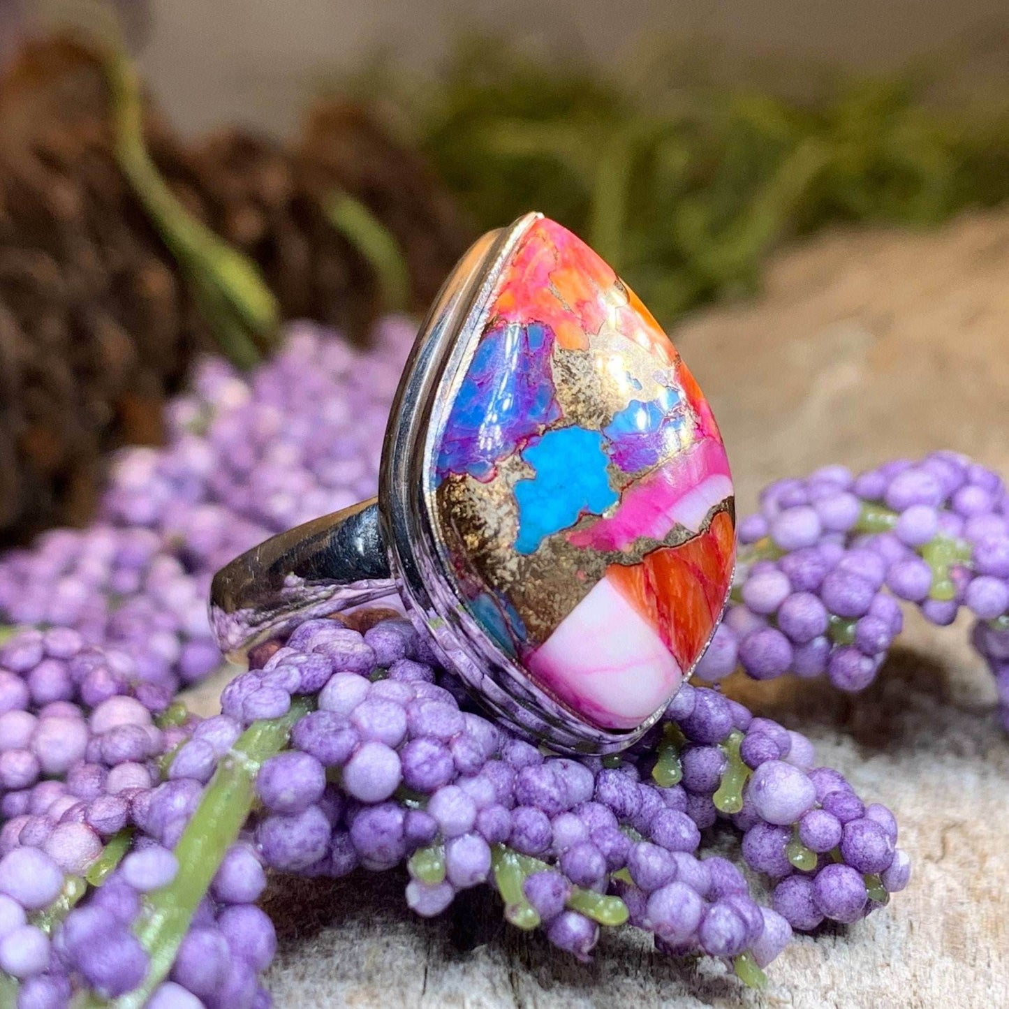 Fairy Glen Turquoise Ring - 6 1/2 / Teardrop