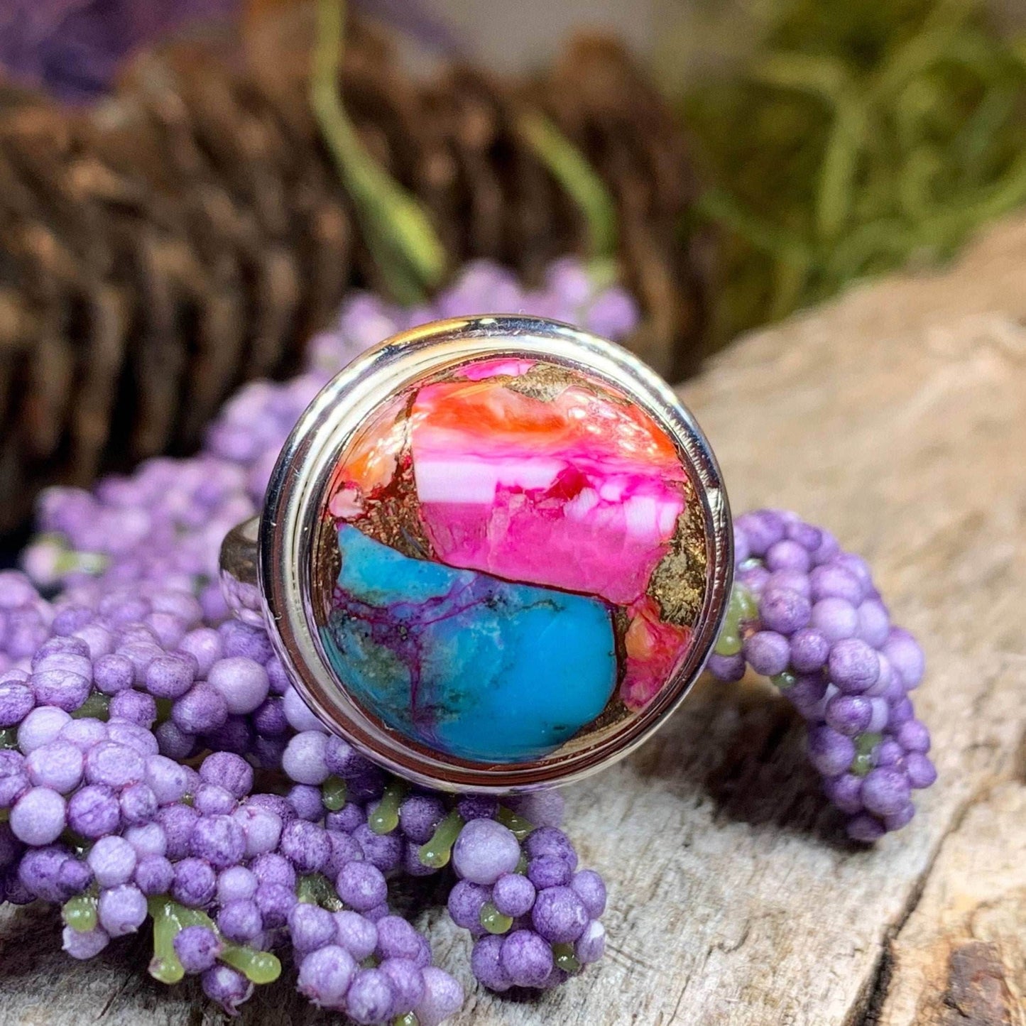 Fairy Glen Turquoise Ring - 9 / Round