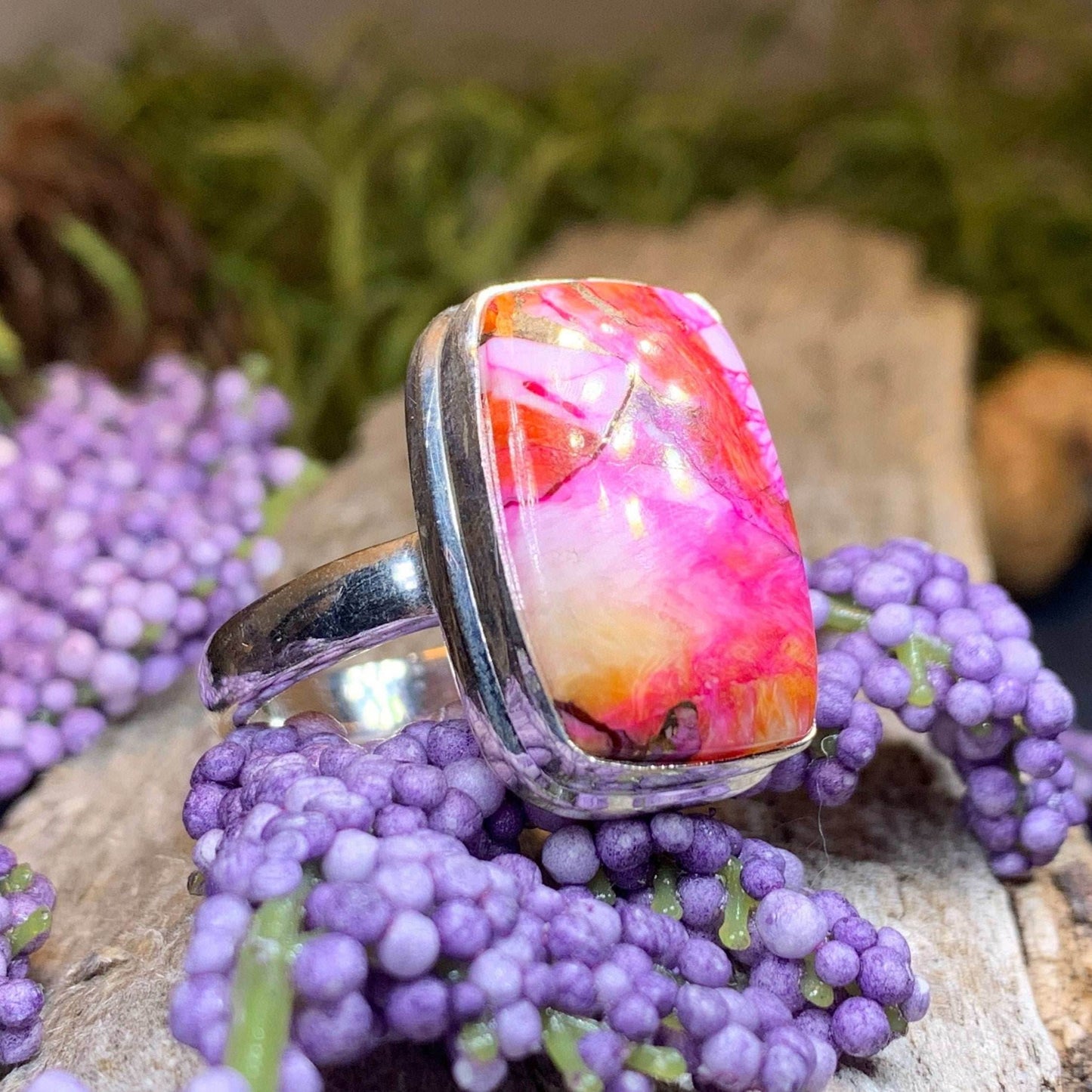 Fairy Glen Turquoise Ring - 6 1/2 / Rectangle