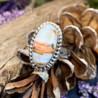 Romelle Spiny Oyster Turquoise Ring - 9 / Blue