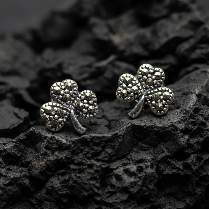 Marcasite Shamrock Earrings