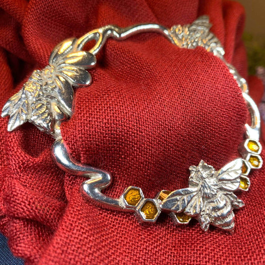 Bee & Honeycomb Scarf Ring - 