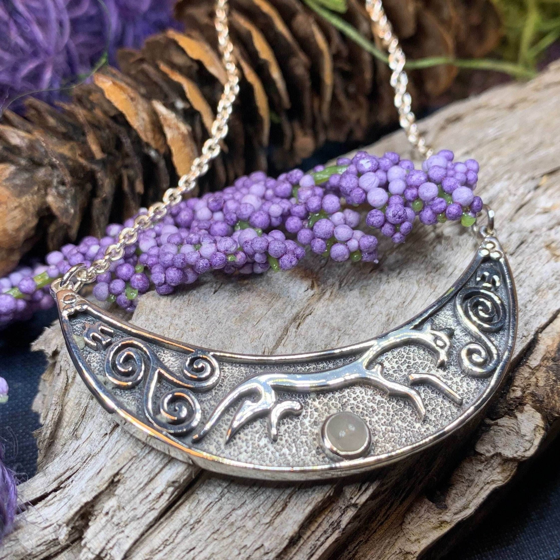 Epona Celtic Horse Moonstone Necklace - 
