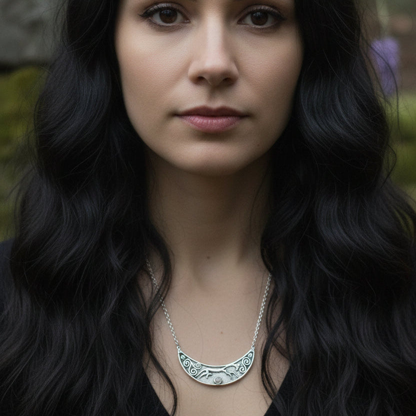 Epona Celtic Horse Moonstone Necklace