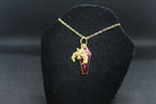 Red Coffin Bat Necklace Necklace Crystal Witch Witchy Jewelry Witchcraft Wicca Wiccan Pagan Metaphysical
