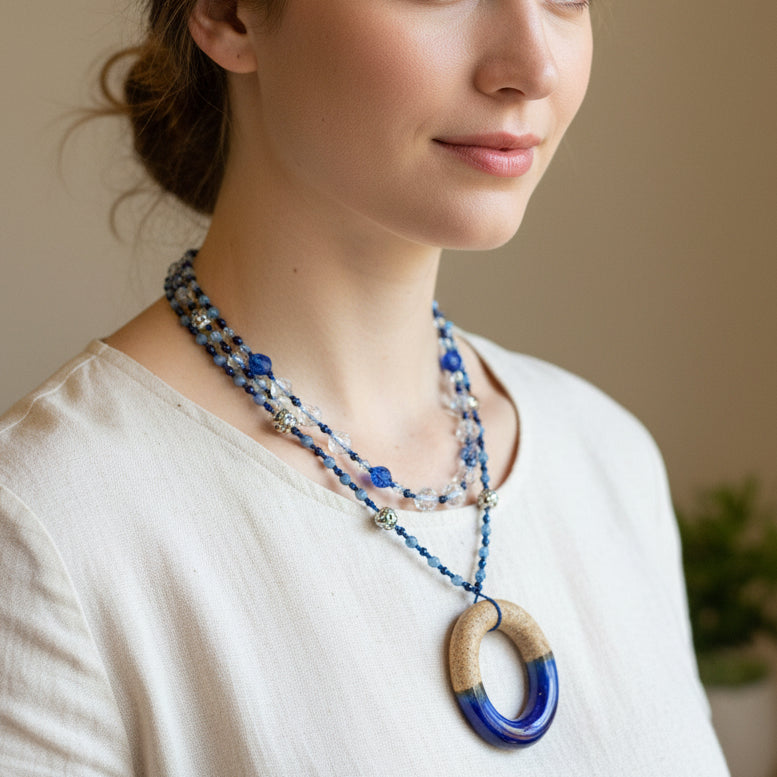 Coastal Blues Long Necklace