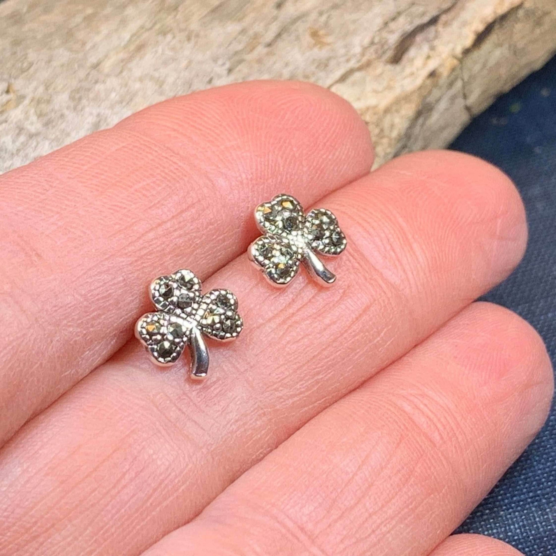 Marcasite Shamrock Earrings - 