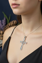 Large Four Corner Knot Celtic Cross Necklace