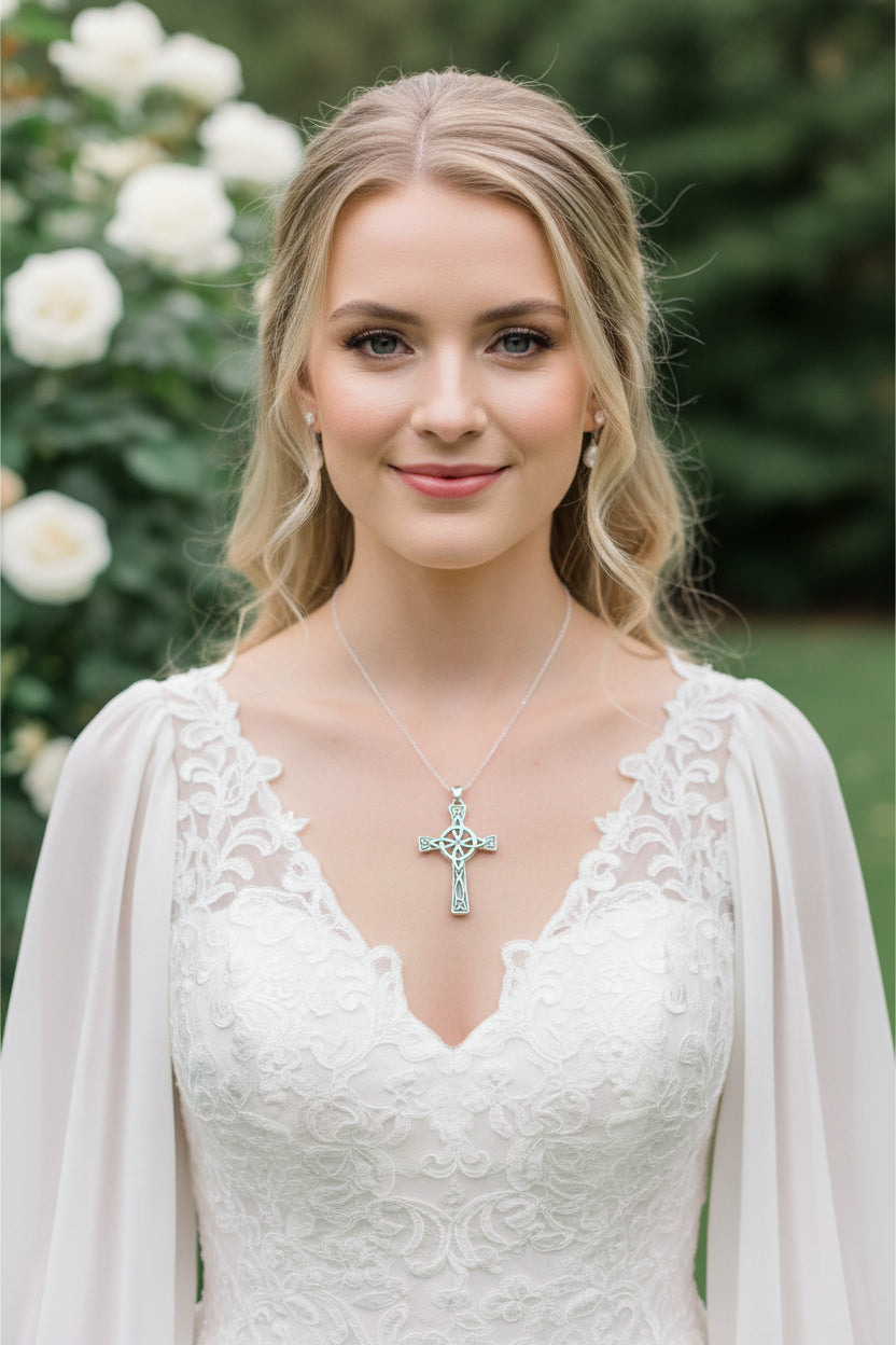 Large Four Corner Knot Celtic Cross Necklace