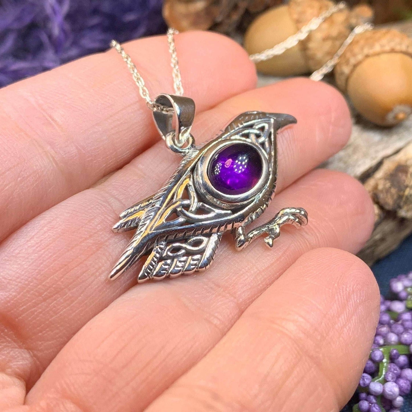 Nightdreamer Raven Necklace - 18 / Amethyst