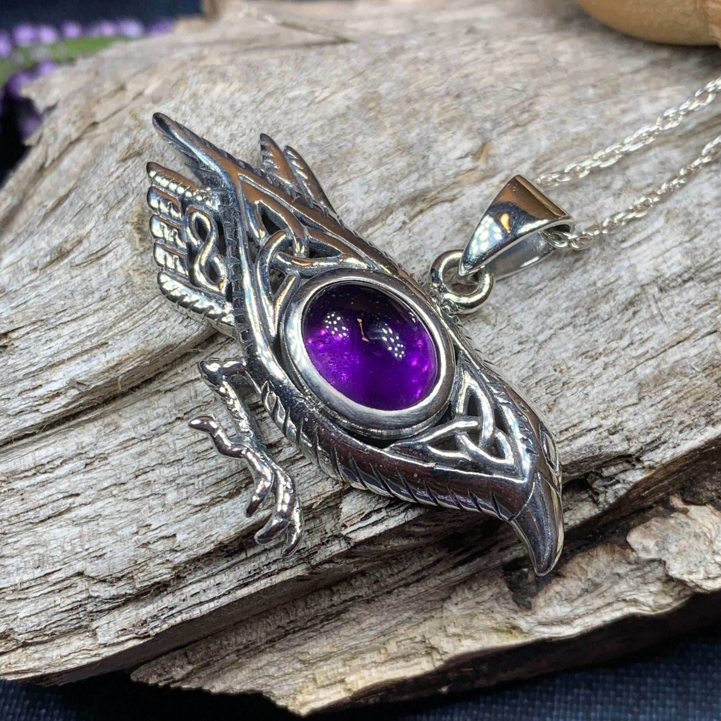 Nightdreamer Raven Necklace - 18 / Amethyst