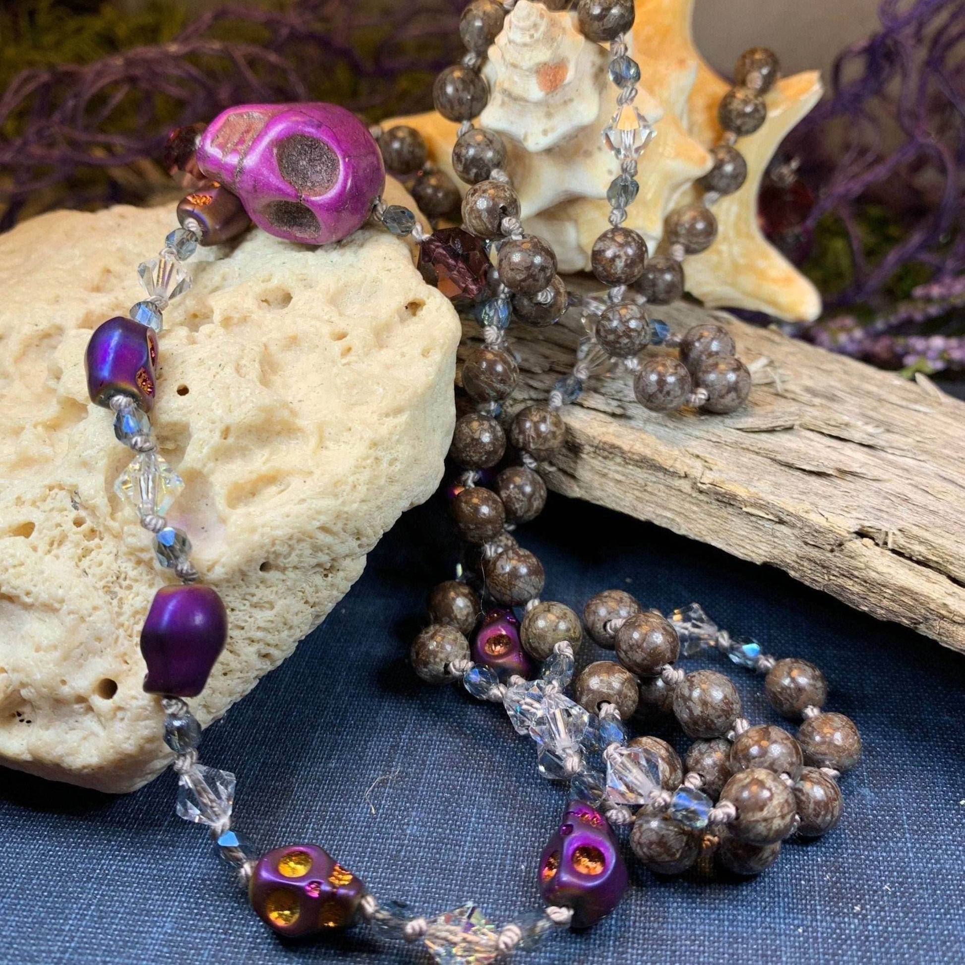 Purple Magic Long Beaded Necklace - 