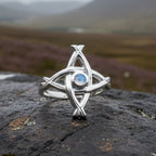 Moonstone Saint Brigid's Cross Ring