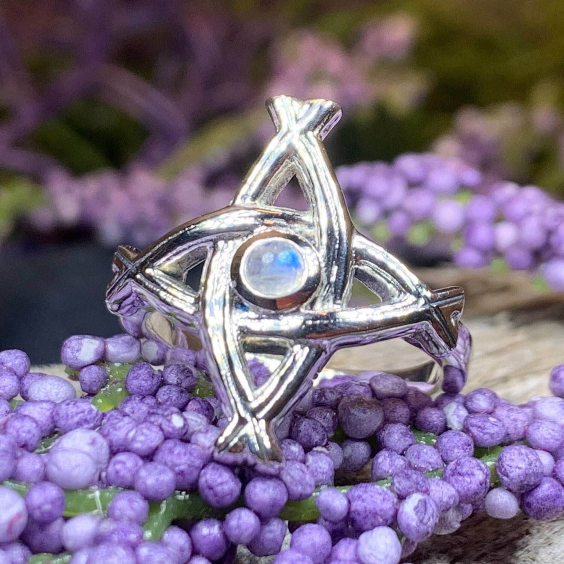 Moonstone Saint Brigid's Cross Ring - 5
