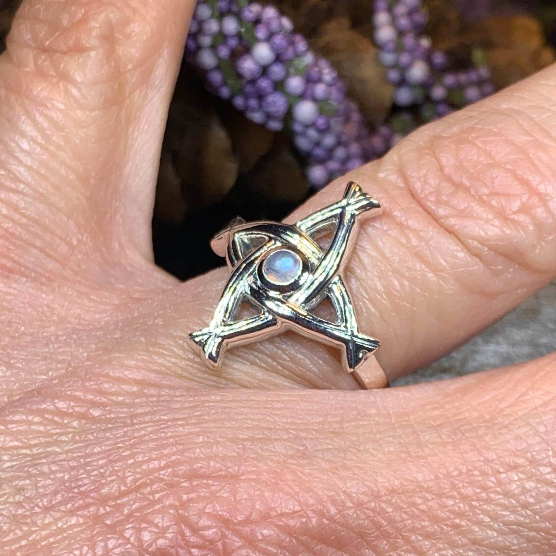 Moonstone Saint Brigid's Cross Ring - 5