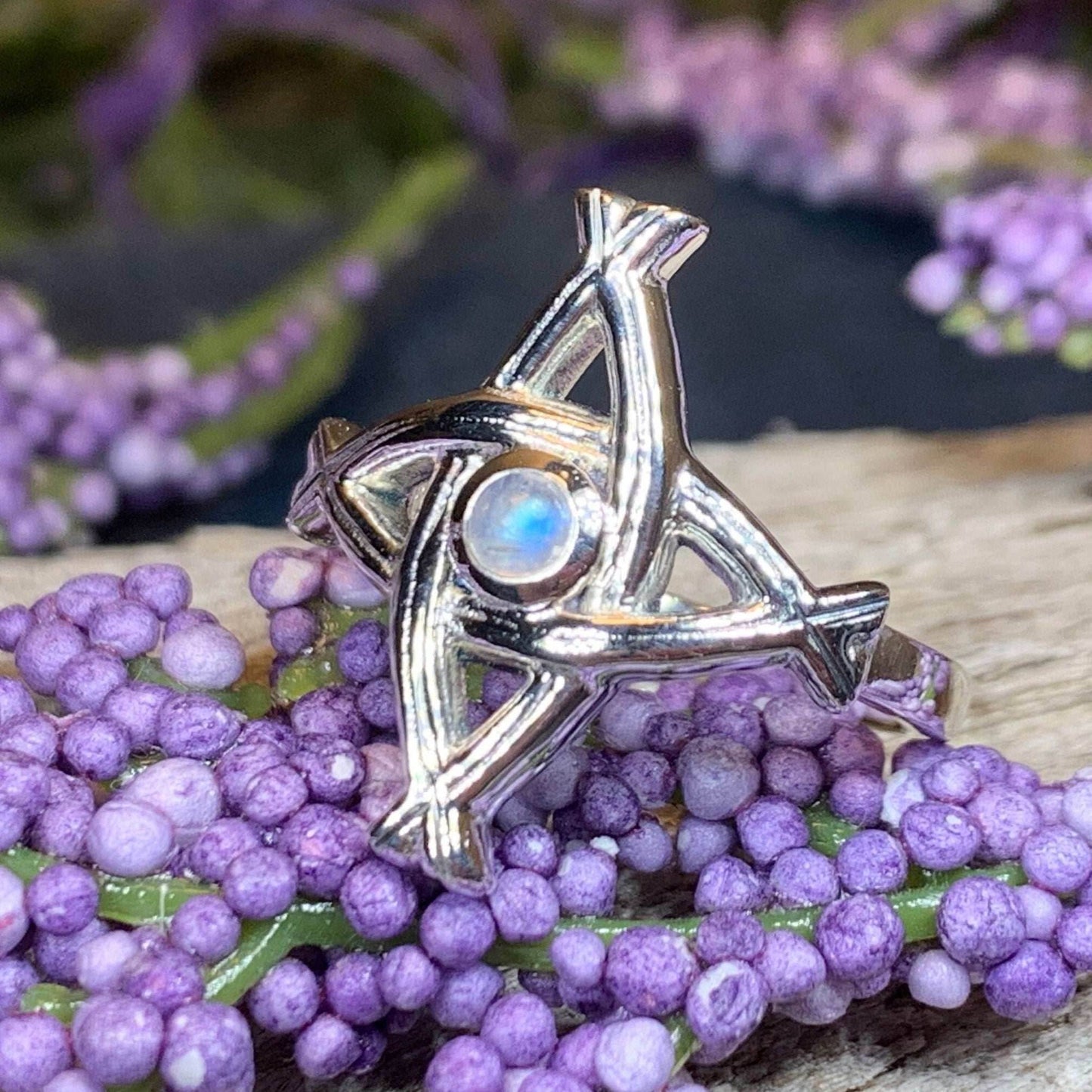Moonstone Saint Brigid's Cross Ring - 5