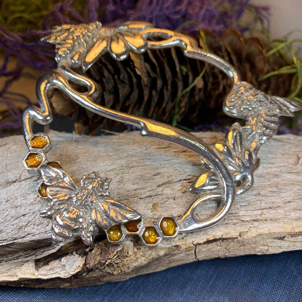 Bee & Honeycomb Scarf Ring - 