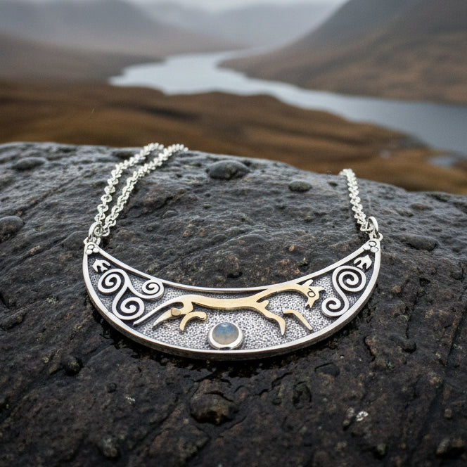 Epona Celtic Horse Moonstone Necklace