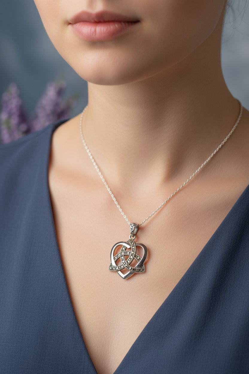 Marcasite Love Knot Necklace