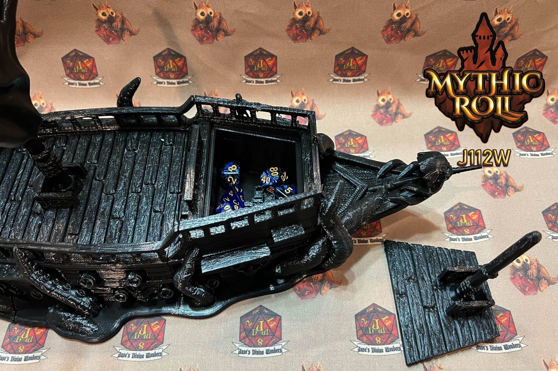 Ghost Pirate Ship Dice Tower and Storage - Black