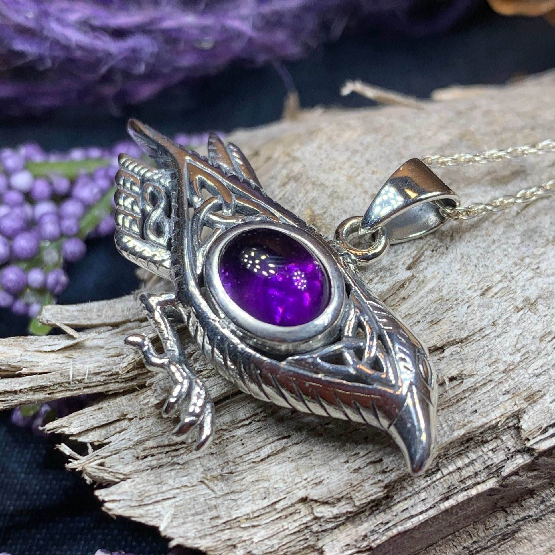 Nightdreamer Raven Necklace - 18 / Amethyst