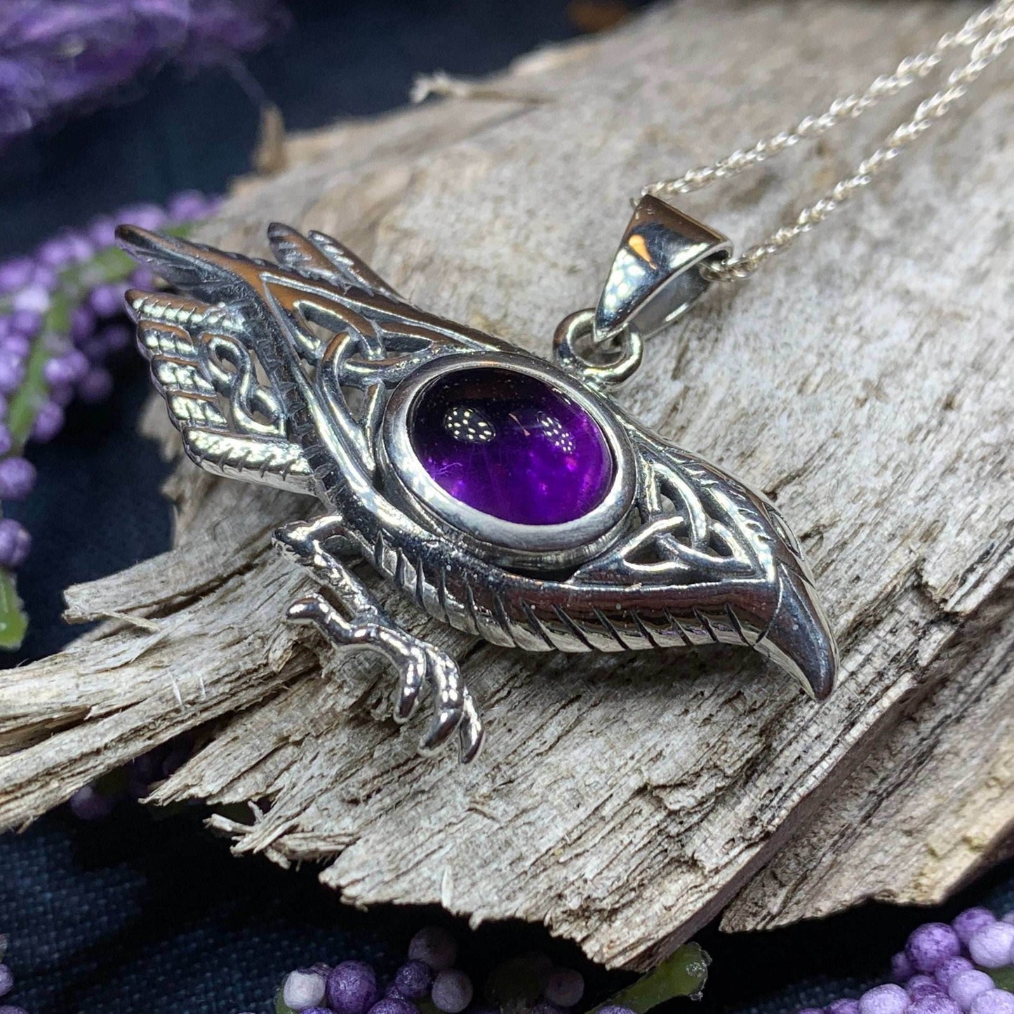Nightdreamer Raven Necklace - 18 / Amethyst