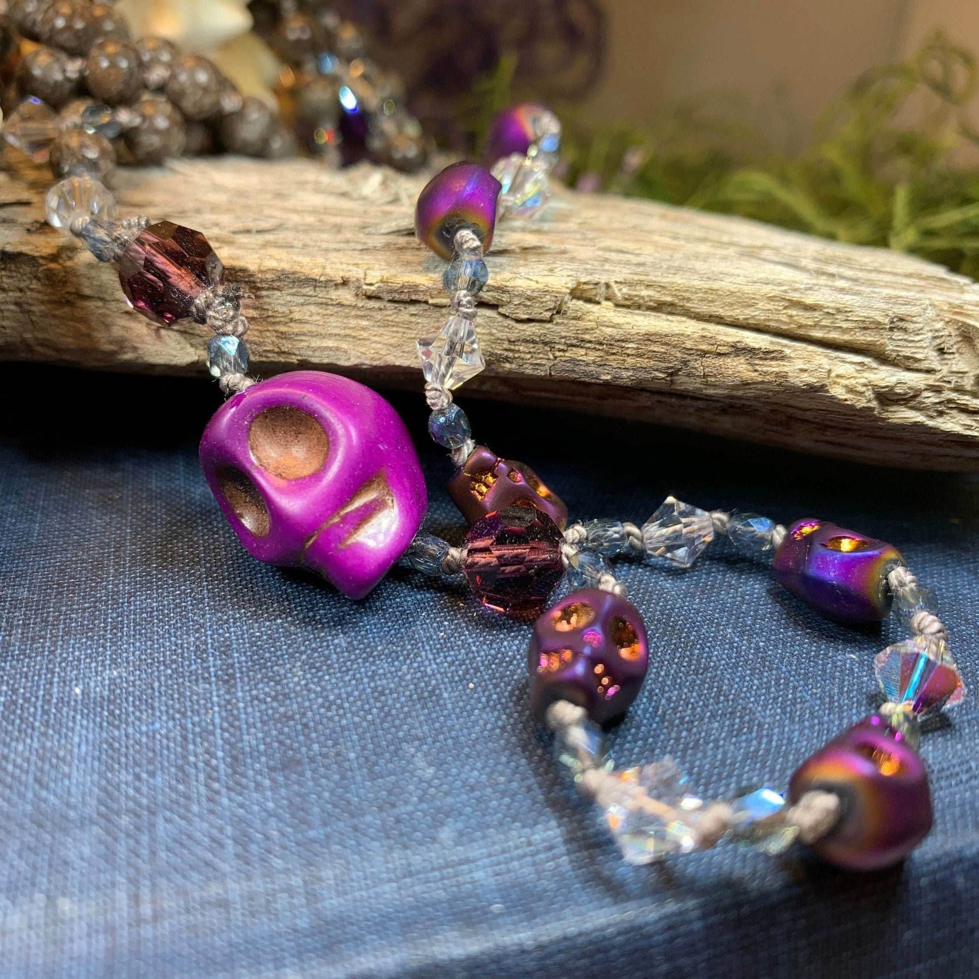 Purple Magic Long Beaded Necklace - 