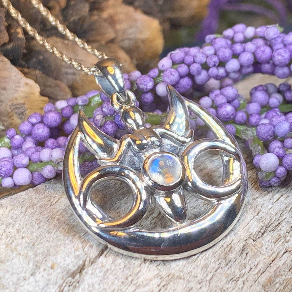 Keilia Triple Moon Goddess Necklace - 18