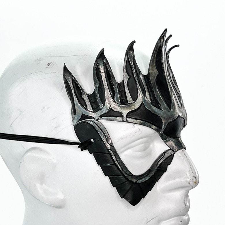 Masquerade Crown Mask of Handmade Genuine Leather in Metallics - 