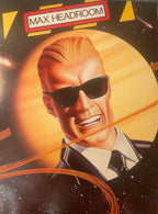 Vintage 1986 Max Headroom Coca-Cola Poster 🚀 "C-C-C-Catch the Wave" Space Theme Advertising Litho, Plate-Signed McKelvey