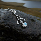 Moonstone Trinity Knot Necklace