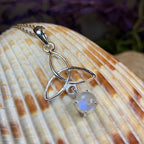 Moonstone Trinity Knot Necklace