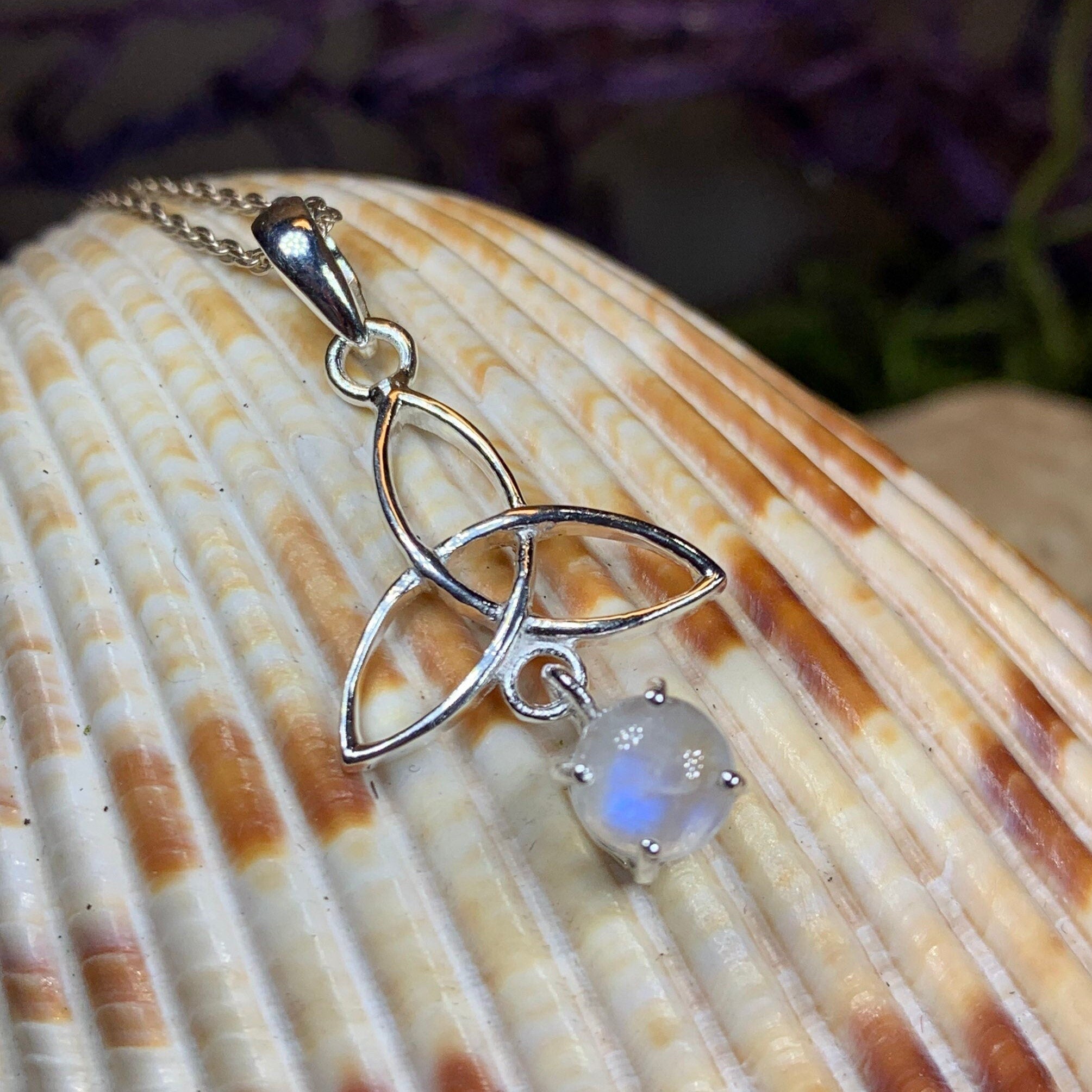 Moonstone Trinity Knot Necklace