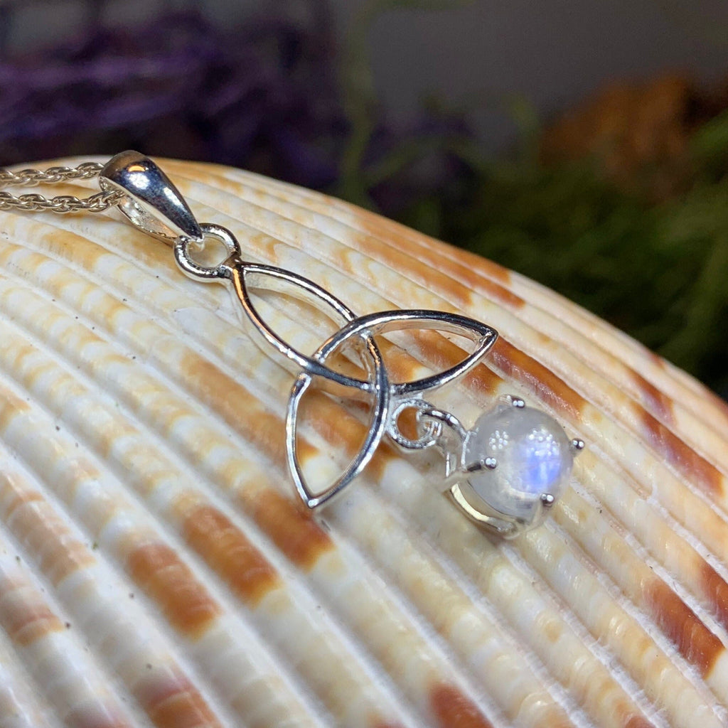 Moonstone Trinity Knot Necklace