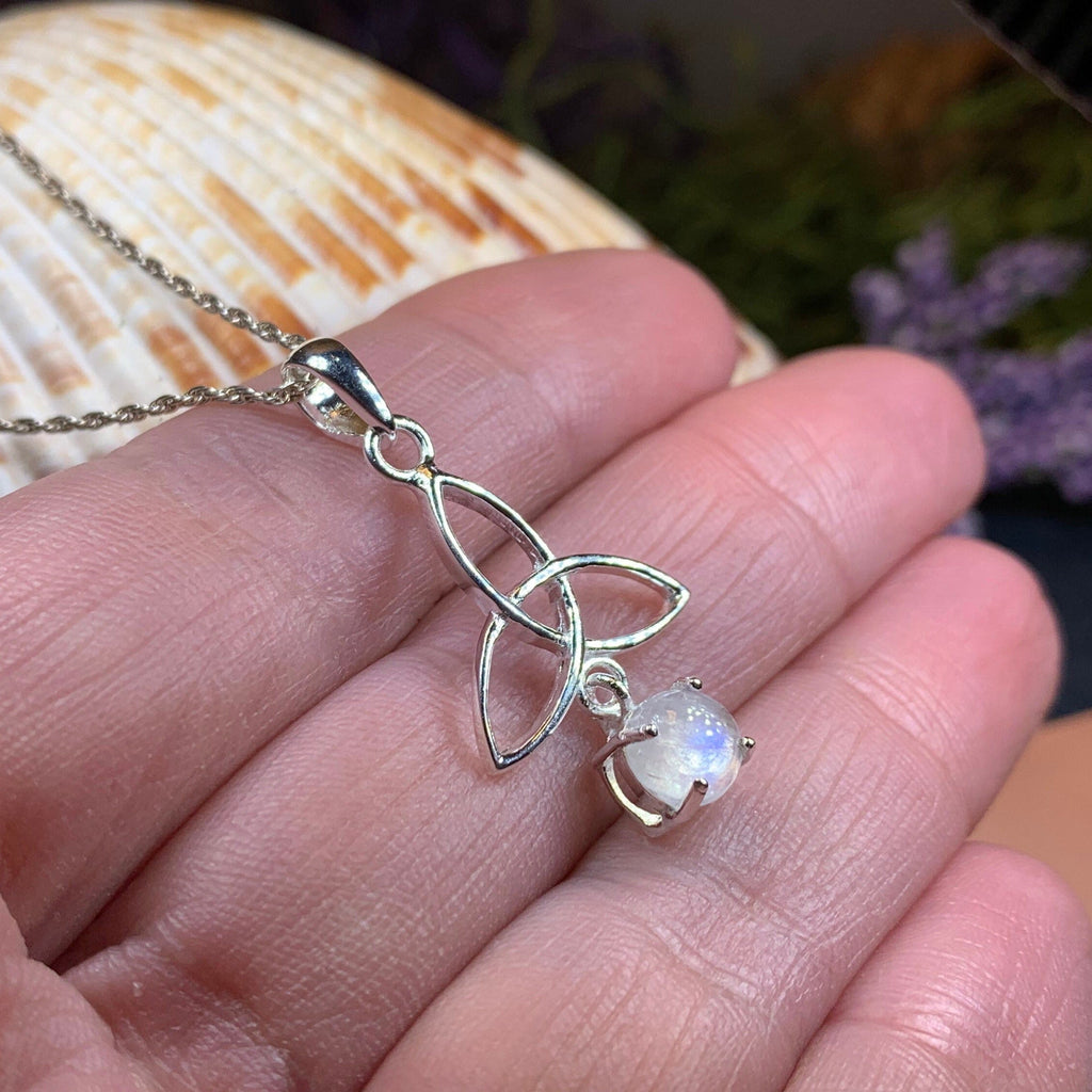 Moonstone Trinity Knot Necklace