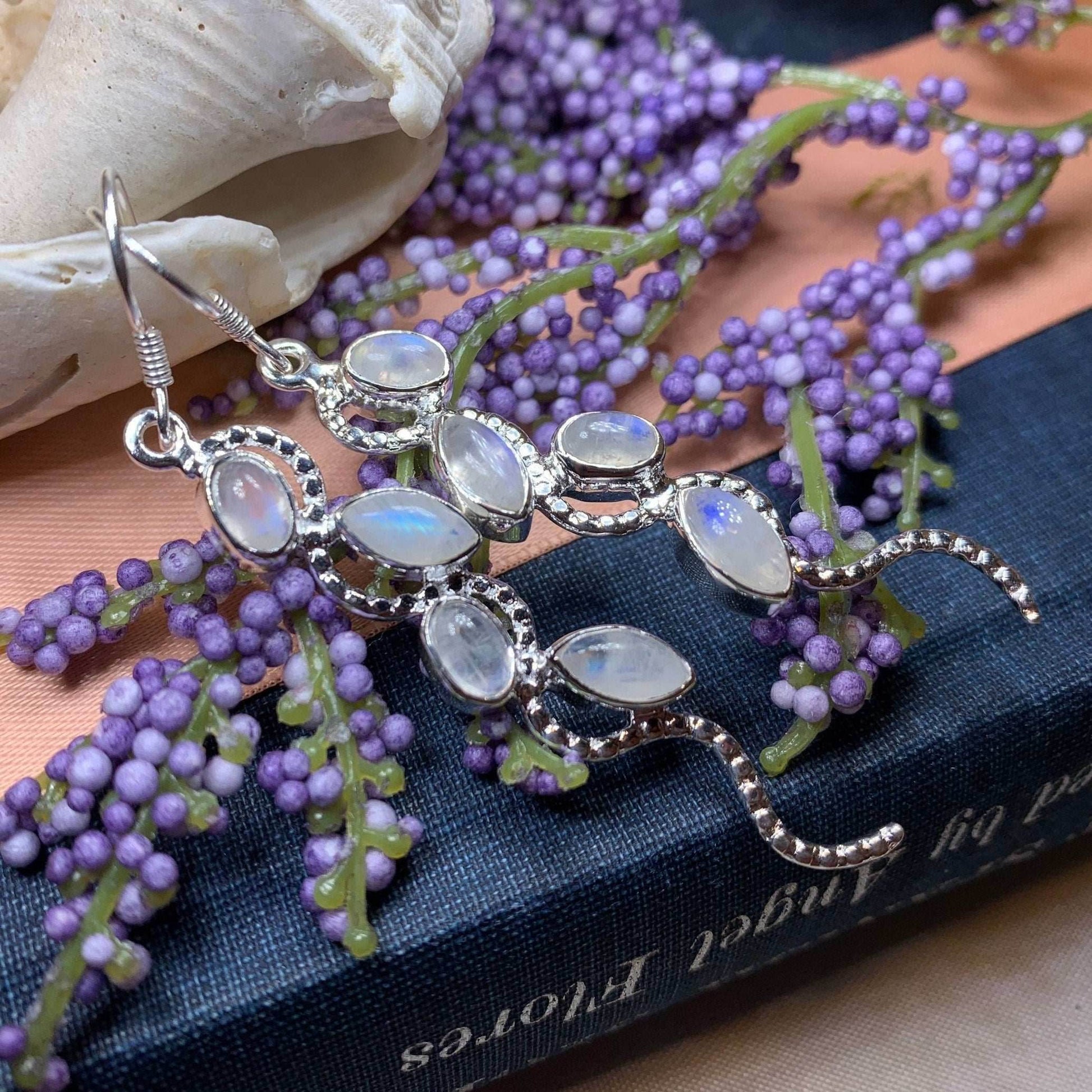 Milky Way Moonstone Earrings - 