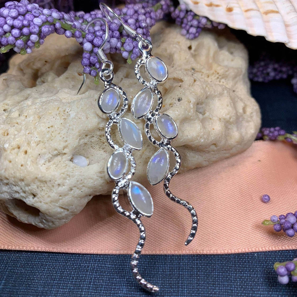 Milky Way Moonstone Earrings - 