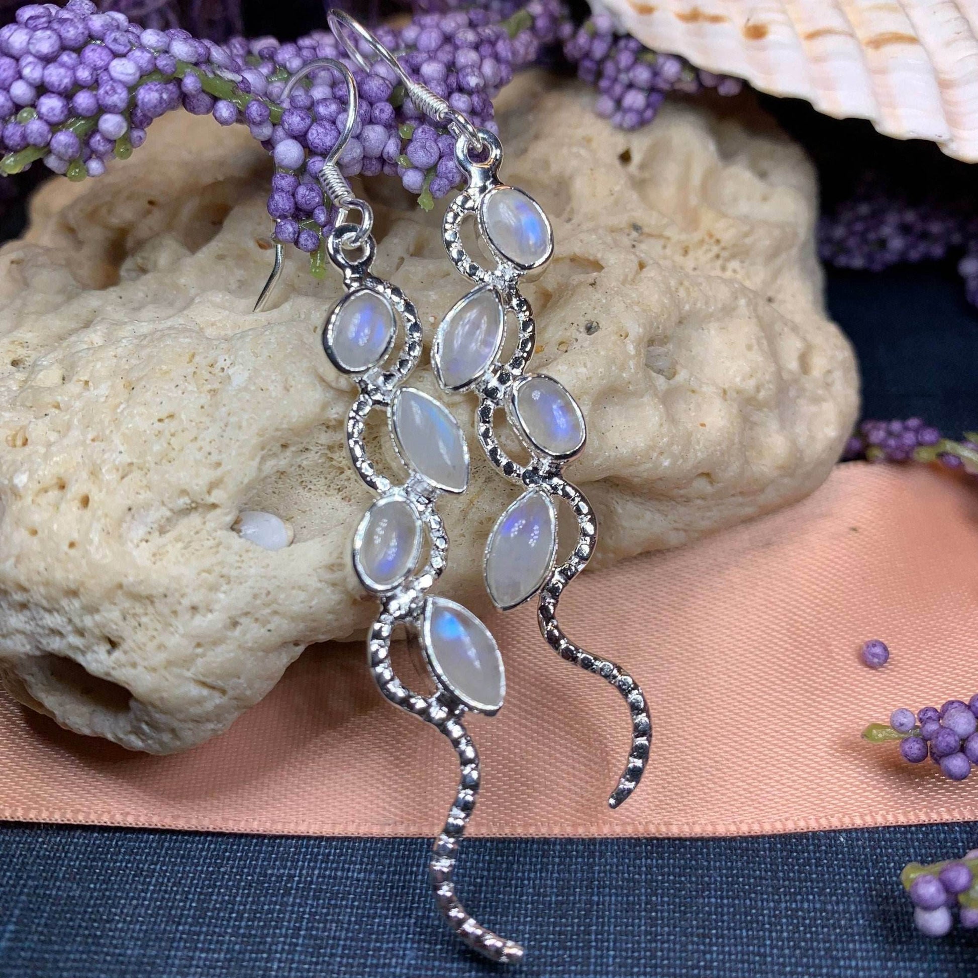 Milky Way Moonstone Earrings - 