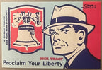Vintage 1975 Bicentennial Dick Tracy Patriotic Stickers 🕵️ Chester Gould Liberty Bell Flag Chicago Tribune New York News Syndicate Set of 2