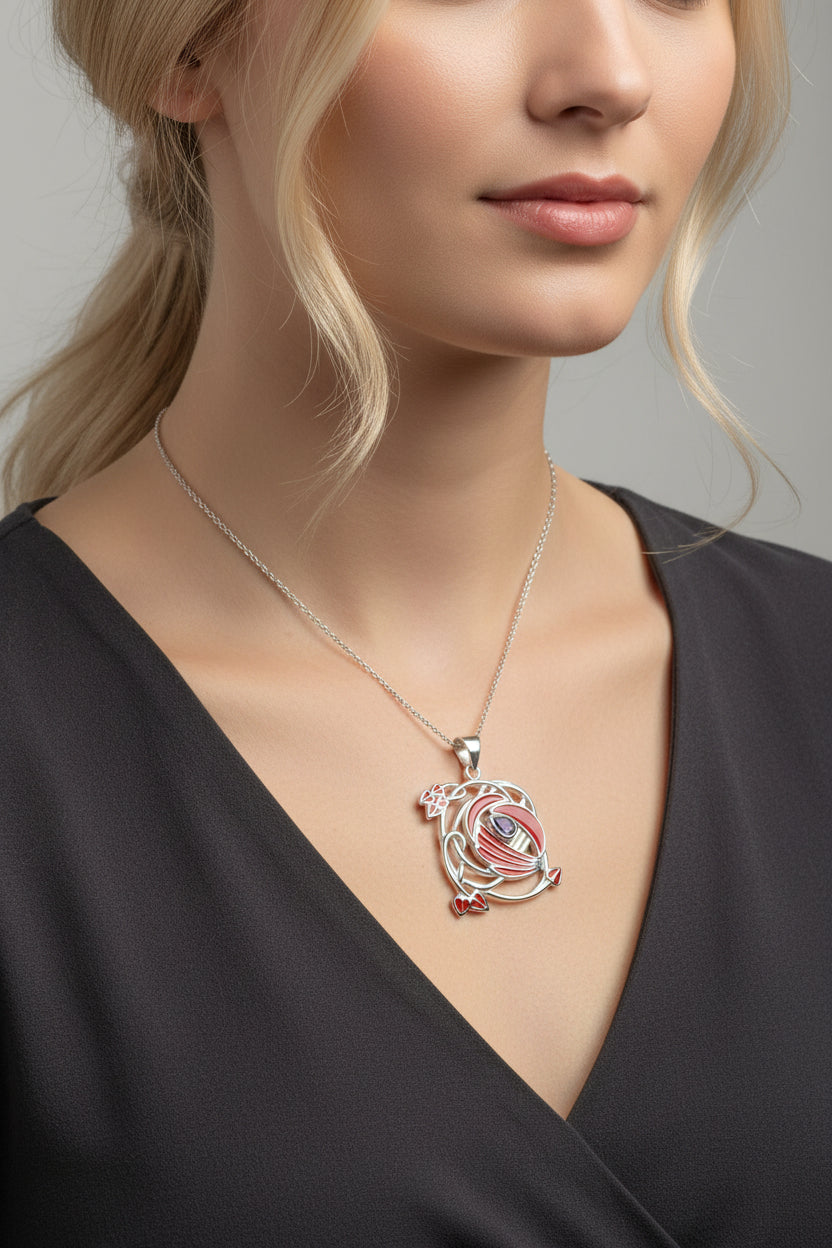 Red Flower Mackintosh Necklace