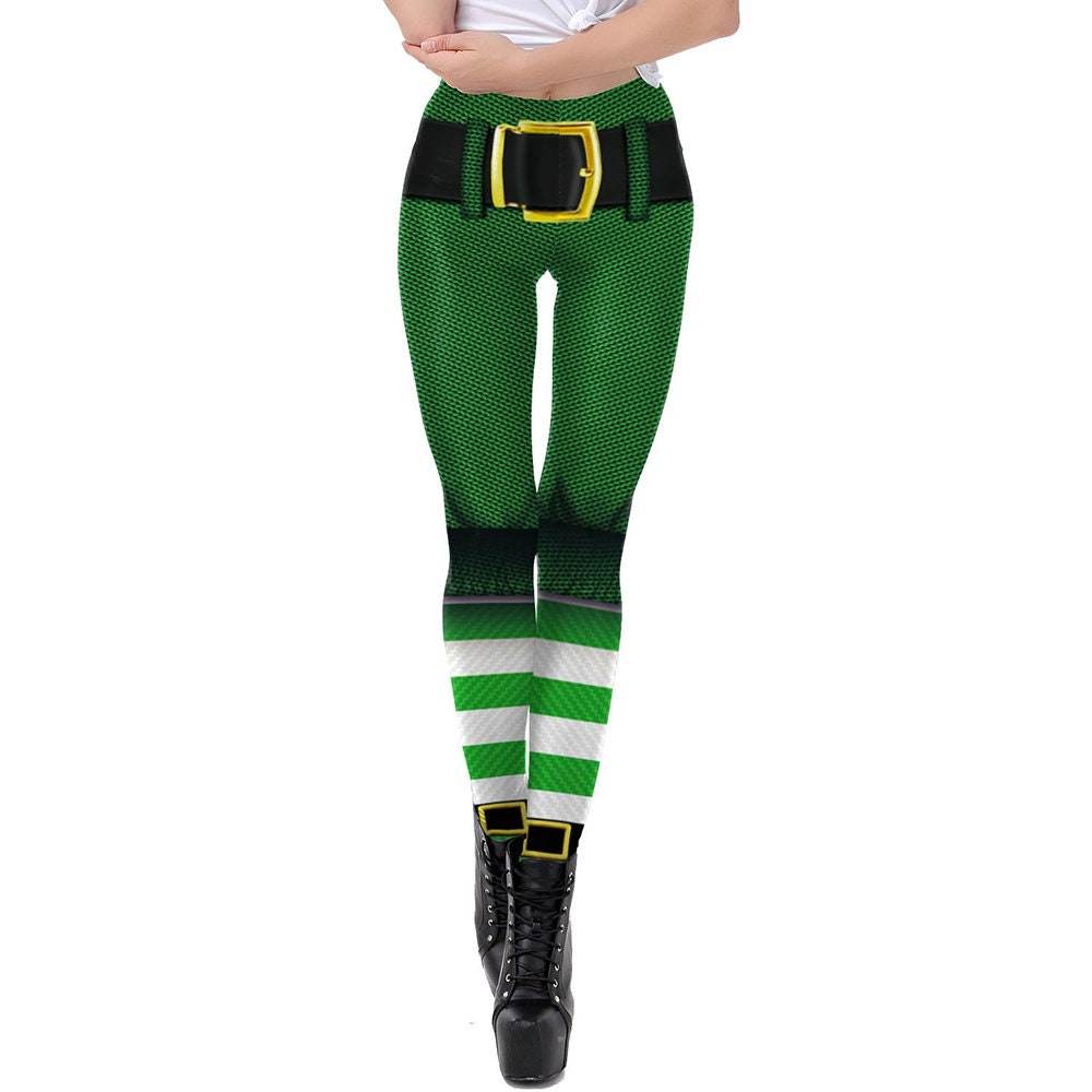 St Patricks Day Print Leggings | Yoga Pants | Leprechaun Stretchy - Small