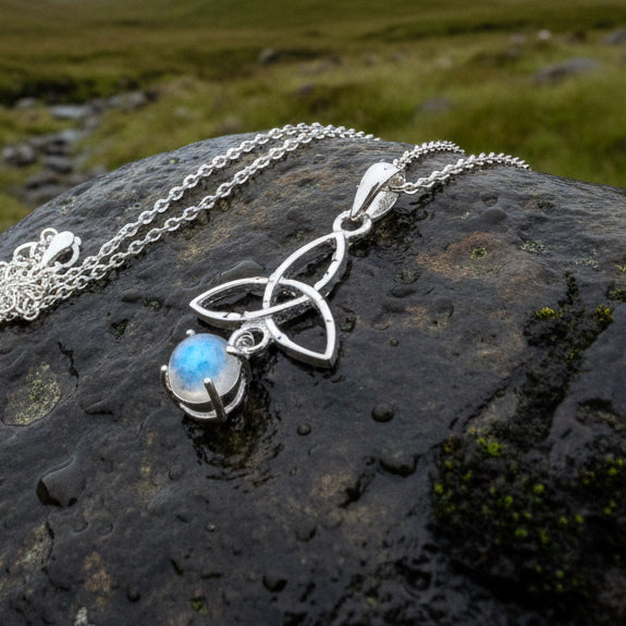 Moonstone Trinity Knot Necklace