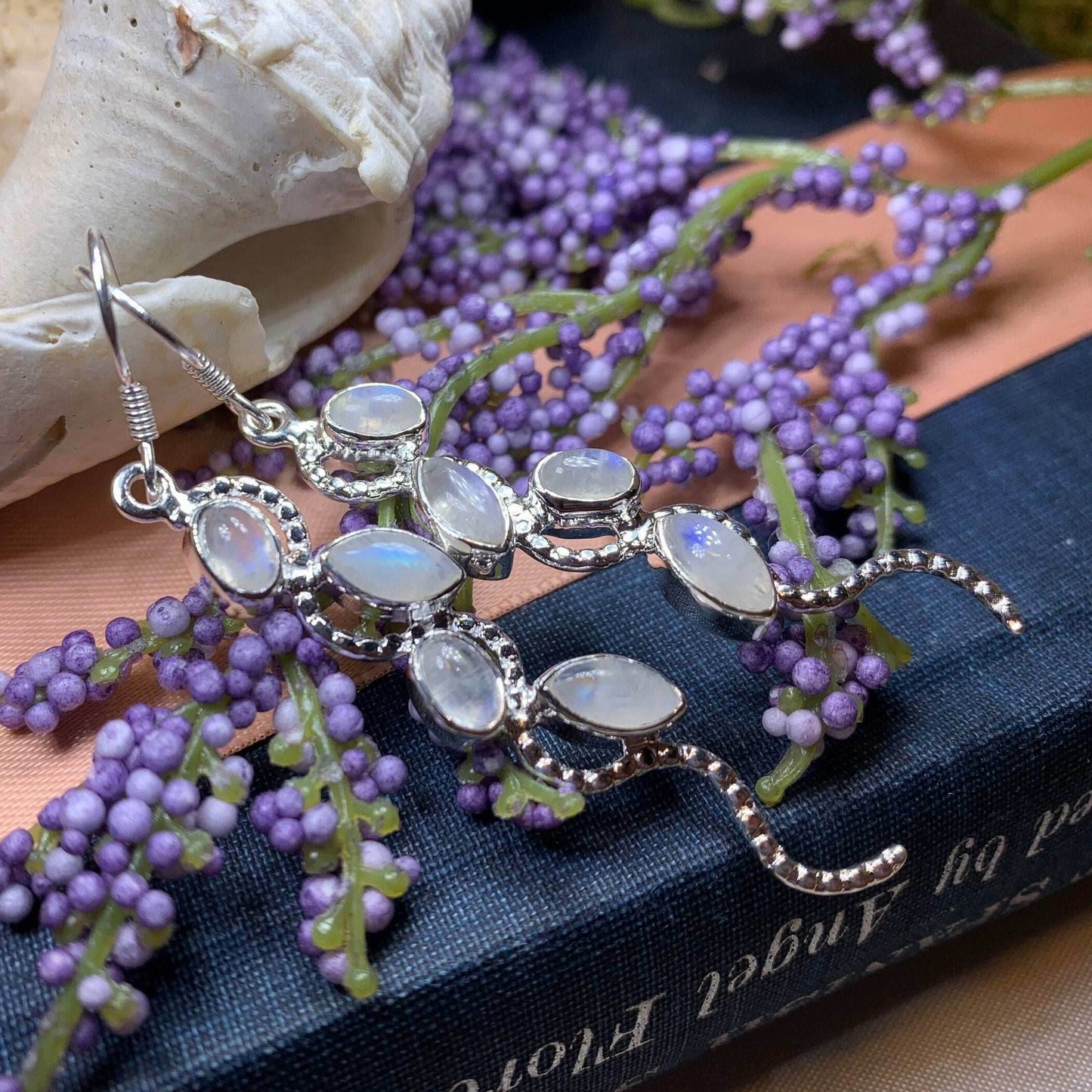 Milky Way Moonstone Earrings - 