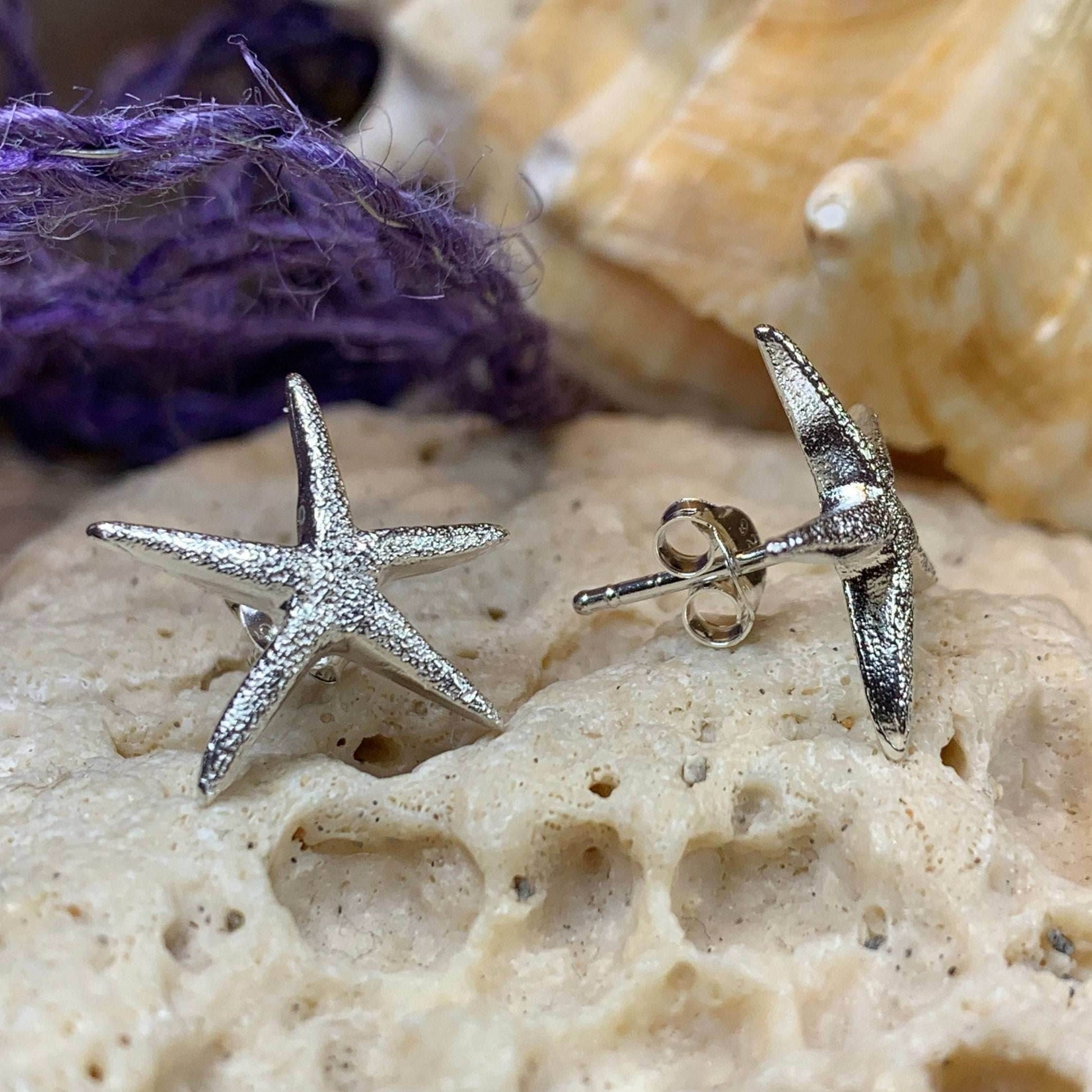 Satin Starfish Earrings - 