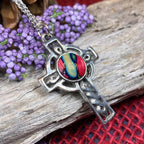 Heathergems Celtic Cross Necklace - Green