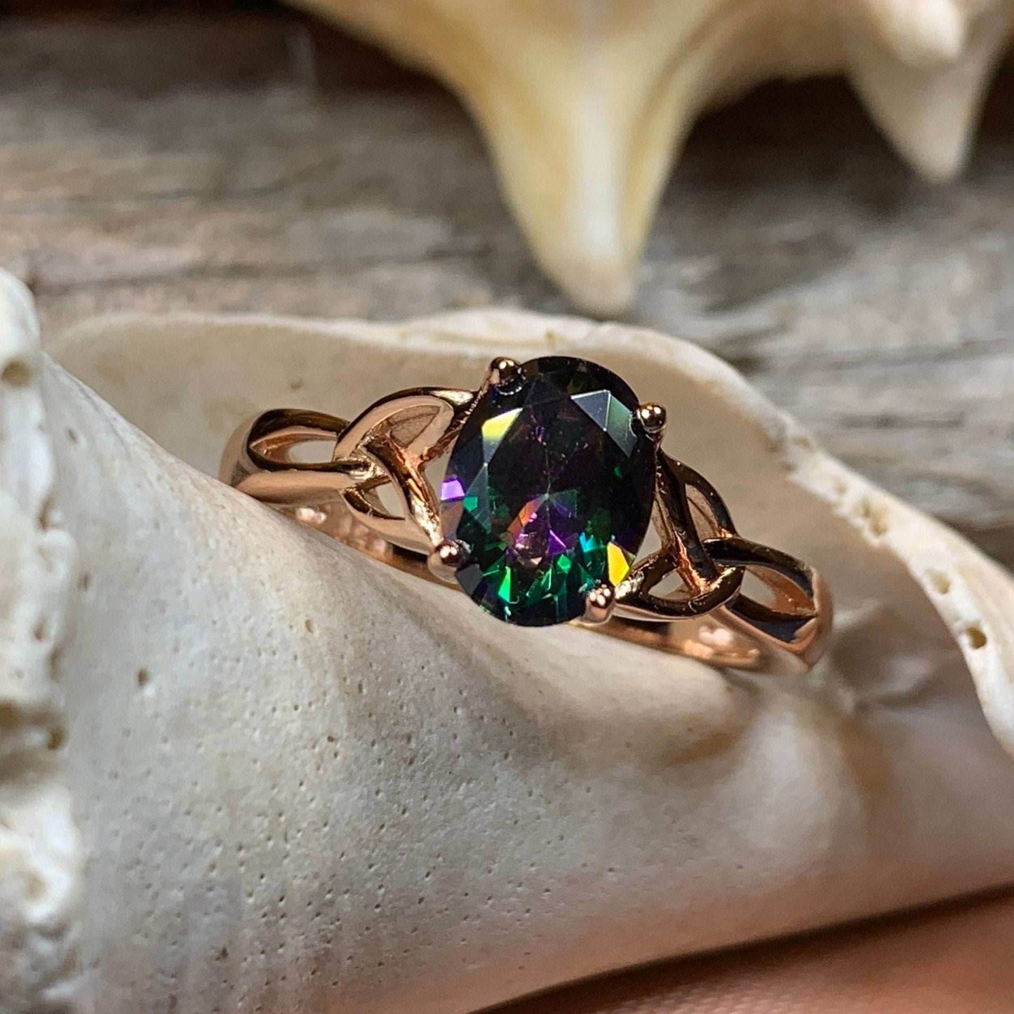 Scottish Twilight Celtic Ring - 4 / Rose gold