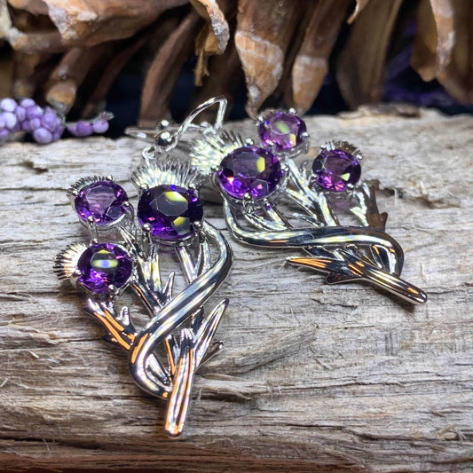 Cairn Croy Thistle Amethyst Earrings - 